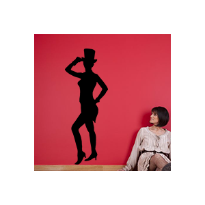 stickers Femme avec son chapeau